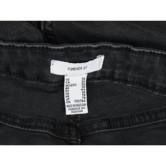 FOREVER21 MidRise Black Jeans Raw Hem 30W Chic Edge - Picture 4 of 4